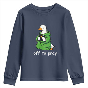 Christian Goose St Patrick's Day Youth Sweatshirt Off To Pray TS14 Navy Print Your Wear