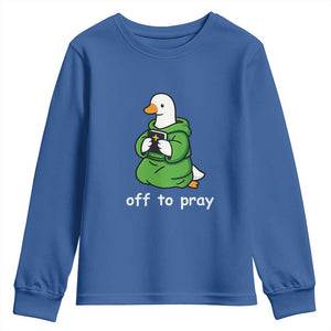 Christian Goose St Patrick's Day Youth Sweatshirt Off To Pray TS14 Royal Blue Print Your Wear