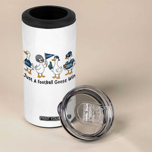 Funny Seattle 2026 4 in 1 Can Cooler Tumbler Just A Football Goose Win TS14 Print Your Wear
