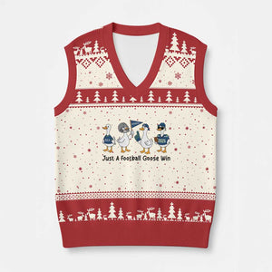 Funny Seattle 2026 V-Neck Knit Sweater Vest Just A Football Goose Win TS14 Beige Red Print Your Wear