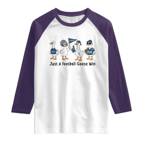 Funny Seattle 2026 Raglan Shirt Just A Football Goose Win TS14 White Purple Print Your Wear