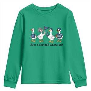 Funny Seattle 2026 Youth Sweatshirt Just A Football Goose Win TS14 Irish Green Print Your Wear