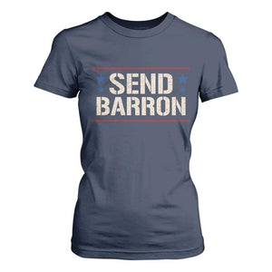 Send Barron T Shirt For Women Viral Hashtag Political Protest TS14 Navy Print Your Wear