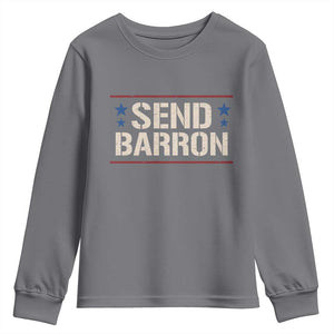 Send Barron Youth Sweatshirt Viral Hashtag Political Protest TS14 Charcoal Print Your Wear