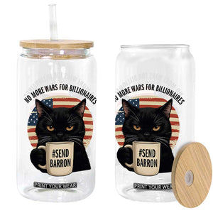 Send Barron Meme Glass Can Funny Cat Sarcastic Political TS14 Print Your Wear