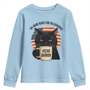 Send Barron Meme Youth Sweatshirt Funny Cat Sarcastic Political TS14 Light Blue Print Your Wear