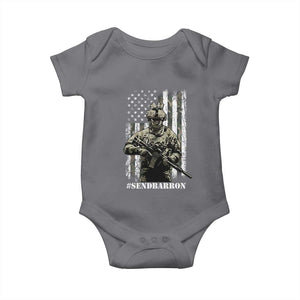 Send Barron Baby Onesie Sarcastic Political American Flag Camo Soldier TS14 Charcoal Print Your Wear