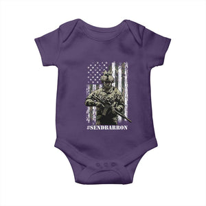 Send Barron Baby Onesie Sarcastic Political American Flag Camo Soldier TS14 Purple Print Your Wear