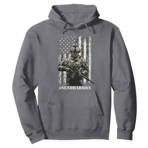 Send Barron Hoodie Sarcastic Political American Flag Camo Soldier TS14 Charcoal Print Your Wear