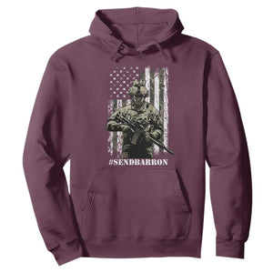 Send Barron Hoodie Sarcastic Political American Flag Camo Soldier TS14 Maroon Print Your Wear