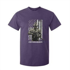 Send Barron T Shirt For Kid Sarcastic Political American Flag Camo Soldier TS14 Purple Print Your Wear