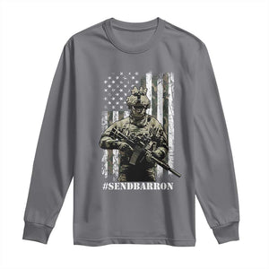 Send Barron Long Sleeve Shirt Sarcastic Political American Flag Camo Soldier TS14 Charcoal Print Your Wear
