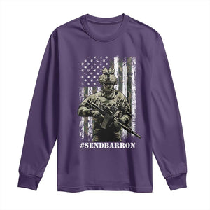 Send Barron Long Sleeve Shirt Sarcastic Political American Flag Camo Soldier TS14 Purple Print Your Wear