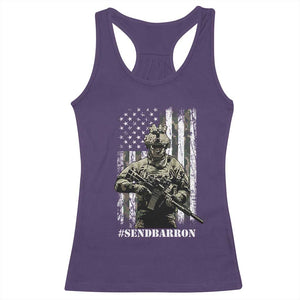 Send Barron Racerback Tank Top Sarcastic Political American Flag Camo Soldier TS14 Purple Print Your Wear