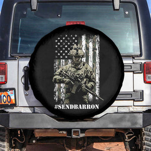 Send Barron Spare Tire Cover Sarcastic Political American Flag Camo Soldier TS14 No hole Black Print Your Wear