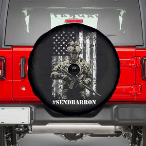 Send Barron Spare Tire Cover Sarcastic Political American Flag Camo Soldier TS14 Black Print Your Wear