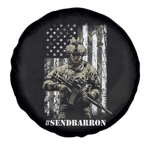 Send Barron Spare Tire Cover Sarcastic Political American Flag Camo Soldier TS14 Print Your Wear