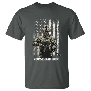 Send Barron T Shirt Sarcastic Political American Flag Camo Soldier TS14 Dark Heather Print Your Wear
