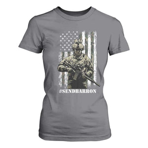 Send Barron T Shirt For Women Sarcastic Political American Flag Camo Soldier TS14 Charcoal Print Your Wear