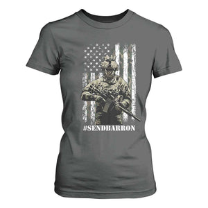 Send Barron T Shirt For Women Sarcastic Political American Flag Camo Soldier TS14 Dark Heather Print Your Wear