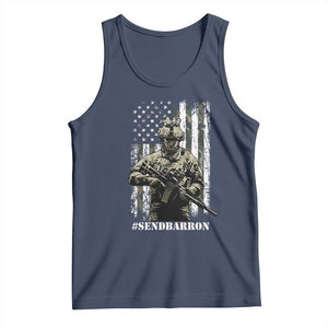 Send Barron Tank Top Sarcastic Political American Flag Camo Soldier TS14 Navy Print Your Wear