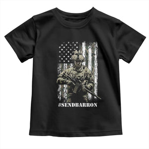 Send Barron Toddler T Shirt Sarcastic Political American Flag Camo Soldier TS14 Black Print Your Wear