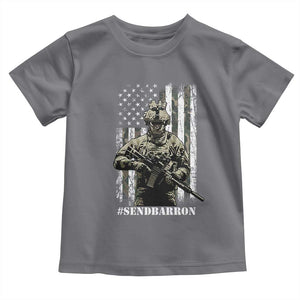 Send Barron Toddler T Shirt Sarcastic Political American Flag Camo Soldier TS14 Charcoal Print Your Wear