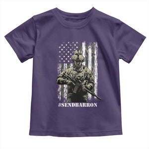 Send Barron Toddler T Shirt Sarcastic Political American Flag Camo Soldier TS14 Purple Print Your Wear