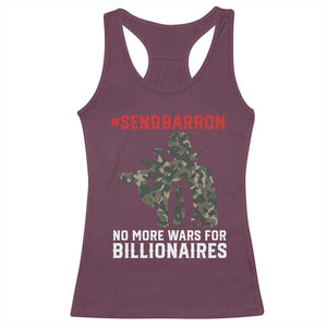 Send Barron Racerback Tank Top No More Wars For Billionaires TS14 Maroon Print Your Wear