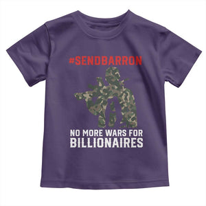 Send Barron Toddler T Shirt No More Wars For Billionaires TS14 Purple Print Your Wear