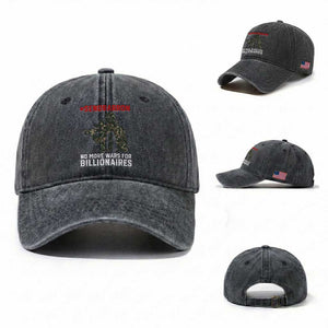 Send Barron Washed Cotton Baseball Cap No More Wars For Billionaires TS14 Washed Cap Universal Fit Dark Gray Print Your Wear