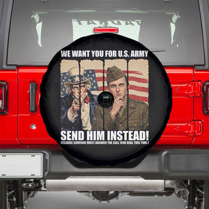 Send Barron Spare Tire Cover We Want You For US Army TS14 Black Print Your Wear