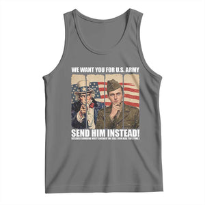 Send Barron Tank Top We Want You For US Army TS14 Black Heather Print Your Wear