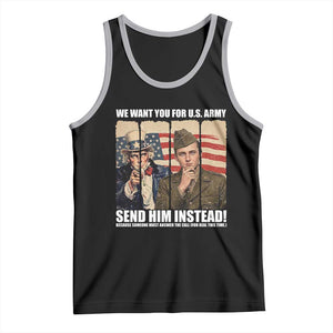 Send Barron Tank Top We Want You For US Army TS14 Black Athletic Heather Print Your Wear