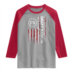 Draft Barron Raglan Shirt Anti War Send Barron Viral Internet Meme TS14 Sport Gray Red Print Your Wear