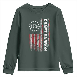 Draft Barron Youth Sweatshirt Anti War Send Barron Viral Internet Meme TS14 Dark Forest Green Print Your Wear