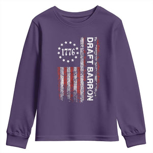 Draft Barron Youth Sweatshirt Anti War Send Barron Viral Internet Meme TS14 Purple Print Your Wear