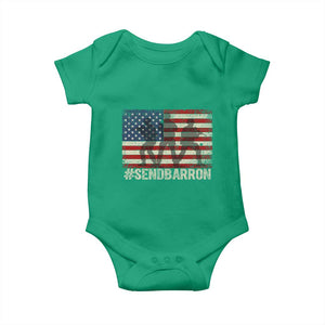 Send Barron Baby Onesie Vintage American Flag Soldier Hashtag Internet Meme TS14 Irish Green Print Your Wear