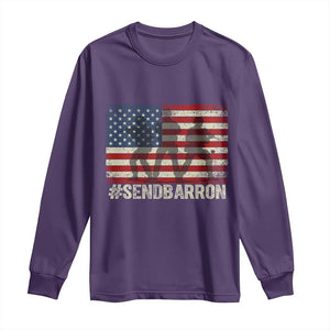 Send Barron Long Sleeve Shirt Vintage American Flag Soldier Hashtag Internet Meme TS14 Purple Print Your Wear