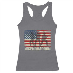 Send Barron Racerback Tank Top Vintage American Flag Soldier Hashtag Internet Meme TS14 Charcoal Print Your Wear