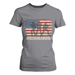 Send Barron T Shirt For Women Vintage American Flag Soldier Hashtag Internet Meme TS14 Charcoal Print Your Wear