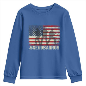 Send Barron Youth Sweatshirt Vintage American Flag Soldier Hashtag Internet Meme TS14 Royal Blue Print Your Wear