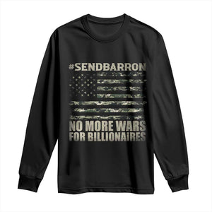 Send Barron Long Sleeve Shirt Vintage American Flag Camo Soldier Hashtag Meme TS14 Black Print Your Wear