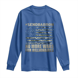 Send Barron Long Sleeve Shirt Vintage American Flag Camo Soldier Hashtag Meme TS14 Royal Blue Print Your Wear
