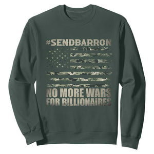 Send Barron Sweatshirt Vintage American Flag Camo Soldier Hashtag Meme TS14 Dark Forest Green Print Your Wear