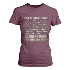 Send Barron T Shirt For Women Vintage American Flag Camo Soldier Hashtag Meme TS14 Maroon Print Your Wear