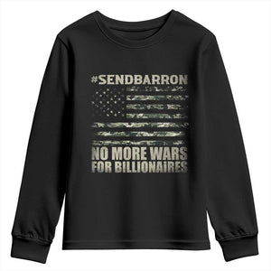 Send Barron Youth Sweatshirt Vintage American Flag Camo Soldier Hashtag Meme TS14 Black Print Your Wear