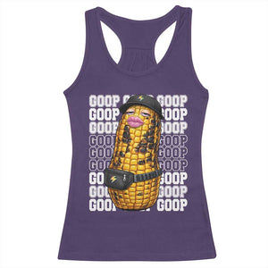 Funny Burnt Peanut Goop Racerback Tank Top Burnt Corn Meme Viral Humor TS14 Purple Print Your Wear