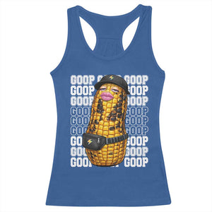 Funny Burnt Peanut Goop Racerback Tank Top Burnt Corn Meme Viral Humor TS14 Royal Blue Print Your Wear