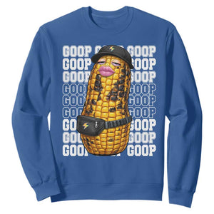 Funny Burnt Peanut Goop Sweatshirt Burnt Corn Meme Viral Humor TS14 Royal Blue Print Your Wear